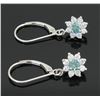 Image 1 : 1.00 ctw Blue and White Diamond Earrings - 14KT White Gold