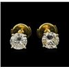 Image 1 : 1.50 ctw Diamond Stud Earrings - 14KT Yellow Gold