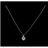 Image 2 : 0.25 ctw Diamond Pendant With Chain - 14KT White Gold
