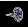 Image 1 : 2.14 ctw Tanzanite and Diamond Ring - 14KT Two-Tone Gold