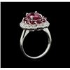 Image 4 : GIA Cert 4.54 ctw Ruby and Diamond Ring - 14KT White Gold