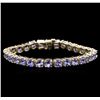 Image 1 : 13.60 ctw Tanzanite Bracelet - 14KT Yellow Gold
