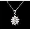 Image 1 : 1.48 ctw Diamond Pendant With Chain - 14KT White Gold