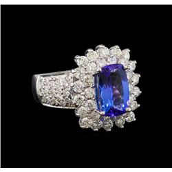 14KT White Gold 3.06 ctw Tanzanite and Diamond Ring