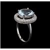 Image 4 : 3.73 ctw Aquamarine And Diamond Ring - 14KT White Gold