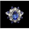 Image 2 : 14KT White Gold 3.09 ctw Tanzanite and Diamond Ring