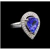 Image 1 : 14KT White Gold 4.18 ctw Tanzanite and Diamond Ring