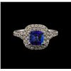 Image 2 : 14KT White Gold 1.25 ctw Tanzanite and Diamond Ring