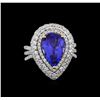 Image 2 : 14KT White Gold 5.16 ctw Tanzanite and Diamond Ring