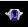 Image 2 : 14KT White Gold 3.34 ctw Tanzanite and Diamond Ring