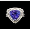 Image 2 : 18KT White Gold 5.22 ctw Tanzanite and Diamond Ring