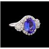 Image 1 : 3.30 ctw Tanzanite and Diamond Ring - 14KT White Gold