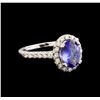 Image 1 : 14KT White Gold 1.59 ctw Tanzanite and Diamond Ring