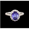 Image 2 : 14KT White Gold 1.59 ctw Tanzanite and Diamond Ring