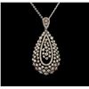 Image 1 : 14KT White Gold 1.50 ctw Diamond Pendant With Chain