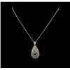 Image 2 : 14KT White Gold 1.50 ctw Diamond Pendant With Chain