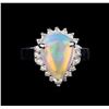 Image 2 : 3.15 ctw Opal and Diamond Ring - 14KT White Gold