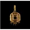 Image 2 : 0.66 ctw Citrine and Diamond Pendant - 14KT Rose Gold