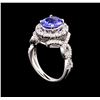 Image 4 : 14KT White Gold 1.93 ctw Tanzanite and Diamond Ring