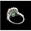 Image 3 : 3.45 ctw Emerald and Diamond Ring - 14KT White Gold