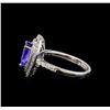 Image 3 : 18KT White Gold 1.15 ctw Tanzanite and Diamond Ring