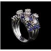 Image 4 : 14KT White Gold 3.08 ctw Sapphire and Diamond Ring