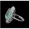 Image 3 : GIA Cert 10.87 ctw Emerald and Diamond Ring - 14KT White Gold