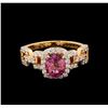 Image 2 : 1.93 ctw Padparadscha and Diamond Ring - 18KT Rose Gold