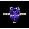 Image 2 : 3.97 ctw Tanzanite and Diamond Ring - 14KT White Gold