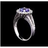 Image 4 : 14KT White Gold 1.63 ctw Tanzanite and Diamond Ring