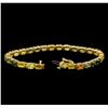 Image 3 : 14KT Yellow Gold 16.20 ctw Multicolor Sapphire Bracelet