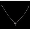 Image 2 : 0.31 ctw Diamond Cross Pendant With Chain - 14KT White Gold