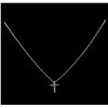 Image 2 : 0.31 ctw Diamond Cross Pendant With Chain - 14KT White Gold