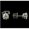 Image 2 : 14KT White Gold 1.39 ctw Diamond Stud Earrings