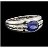 Image 1 : 1.50 ctw Sapphire and Diamond Ring - Platinum