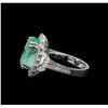 Image 3 : GIA Cert 9.80 ctw Emerald and Diamond Ring - 14KT White Gold