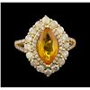 Image 2 : 2.52 ctw Yellow Sapphire and Diamond Ring - 14KT White Gold