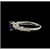Image 3 : 1.14 ctw Purple Sapphire and Diamond Ring - 14KT White Gold