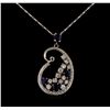 Image 1 : 14KT White Gold 1.88 ctw Sapphire and Diamond Pendant With Chain
