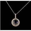 Image 1 : 3.58 ctw Black Diamond Pendant With Chain - 14KT White Gold