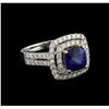 Image 1 : 14KT White Gold 2.99 ctw Sapphire and Diamond Ring