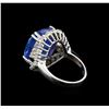 Image 3 : GIA Cert 17.78 ctw Blue Sapphire and Diamond Ring - 14KT White Gold