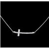 Image 2 : 0.55 ctw Diamond Cross Necklace - 18KT White Gold