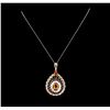 Image 2 : 5.15 ctw Orange Sapphire and Diamond Pendant - 14KT Rose Gold