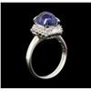 Image 4 : 4.11 ctw Sapphire and Diamond Ring - Platinum