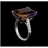 Image 4 : 15.37 ctw Ametrine and Diamond Ring - 14KT White Gold