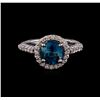 Image 2 : 2.56 ctw London Blue Topaz and Diamond Ring - 14KT White Gold