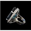 Image 3 : 14KT White Gold 32.12 ctw Topaz and Diamond Ring