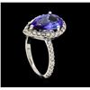 Image 4 : 3.20 ctw Tanzanite and Diamond Ring - 14KT White Gold