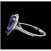 Image 3 : 3.37 ctw Tanzanite and Diamond Ring - 14KT White Gold